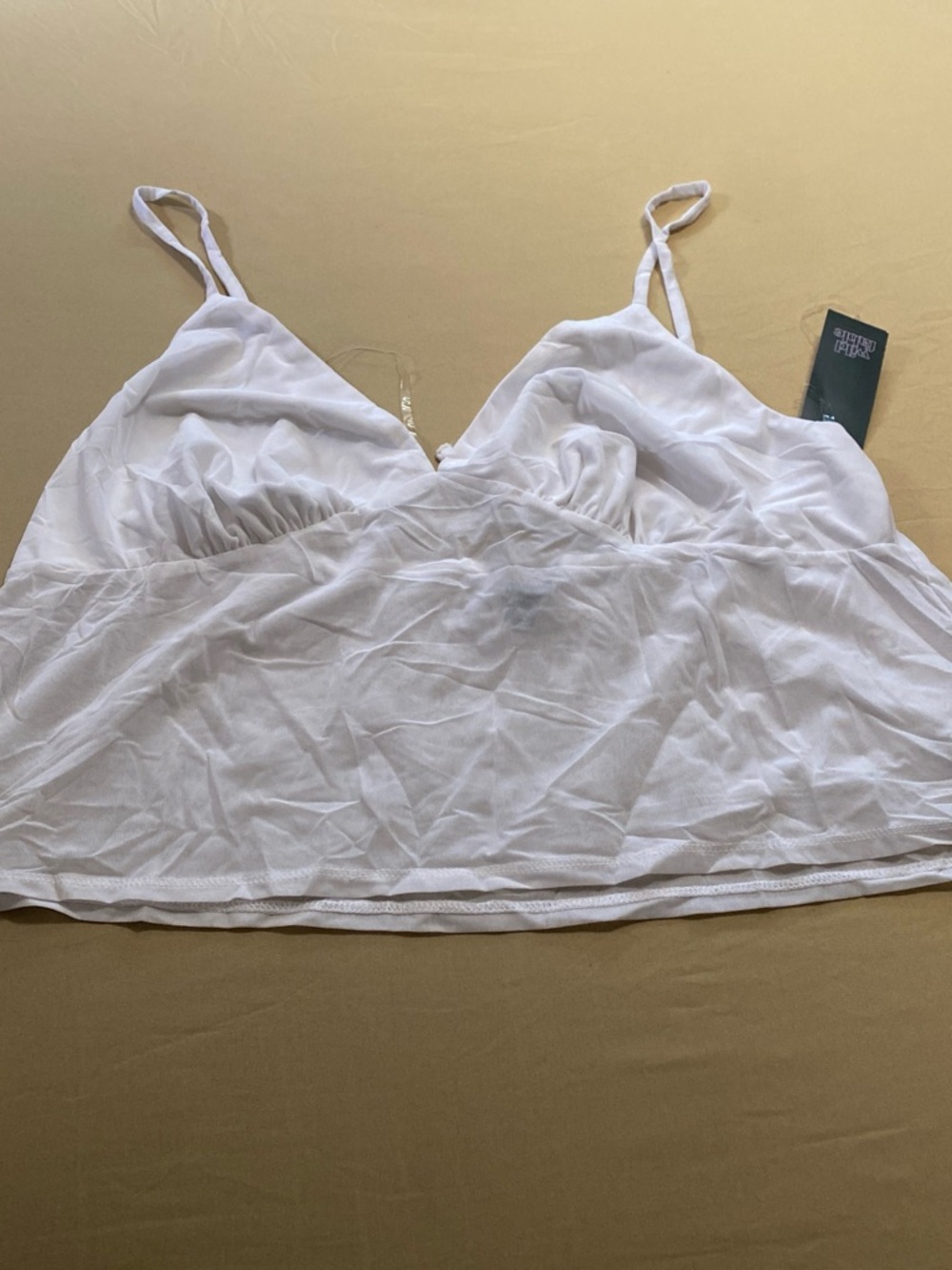 Target White Mesh Crop Top